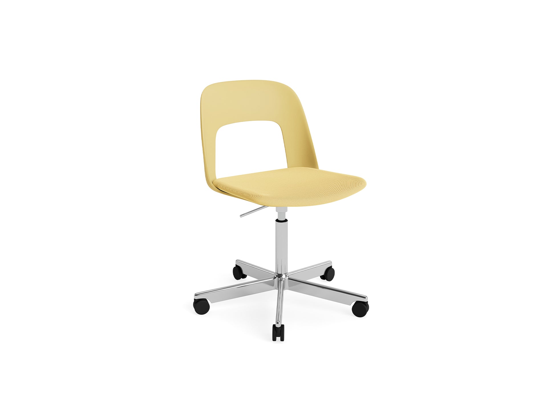 Layout Chair Seat Upholstered - 5 Star Swivel Base (143) by HAY - Polished Aluminium / Biscotti / Relate 431