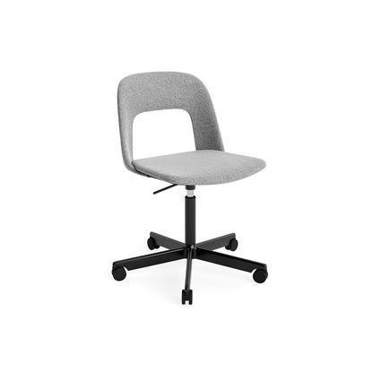 Layout Chair Full Upholstered - 5 Star Swivel Base (144) by HAY - Black Aluminium / Hallingdal 130