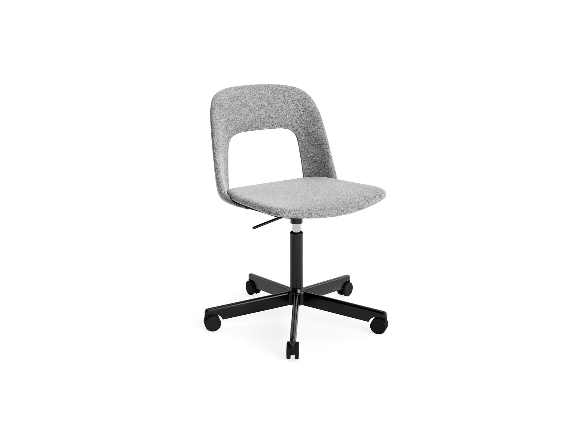 Layout Chair Full Upholstered - 5 Star Swivel Base (144) by HAY - Black Aluminium / Hallingdal 130