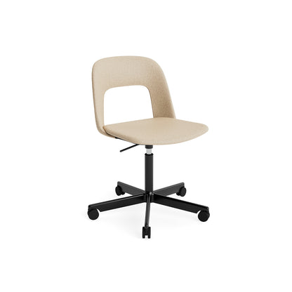 Layout Chair Full Upholstered - 5 Star Swivel Base (144) by HAY - Black Aluminium / Hallingdal 220