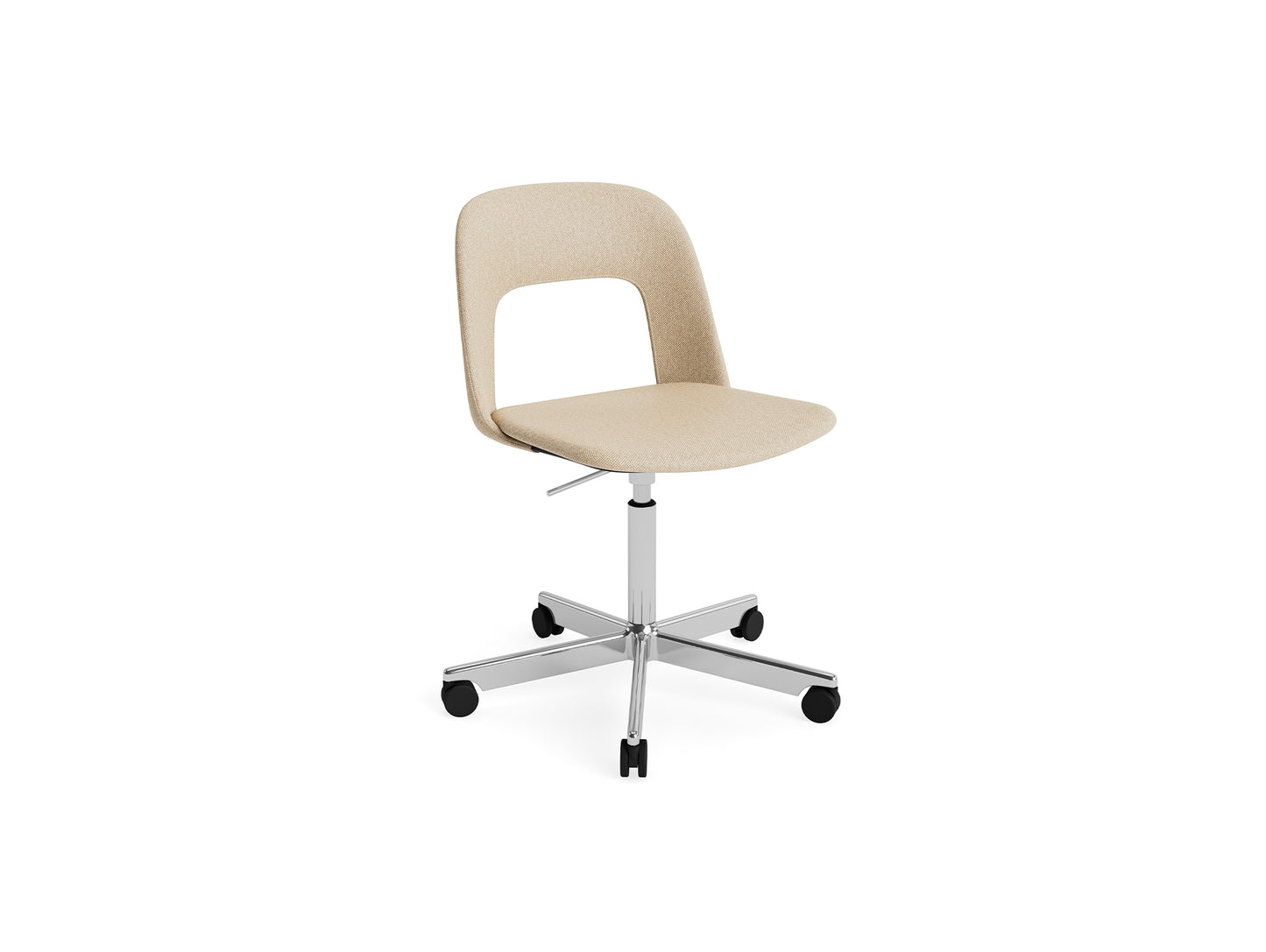 Layout Chair Full Upholstered - 5 Star Swivel Base (144) by HAY - Polished Aluminium / Hallingdal 220