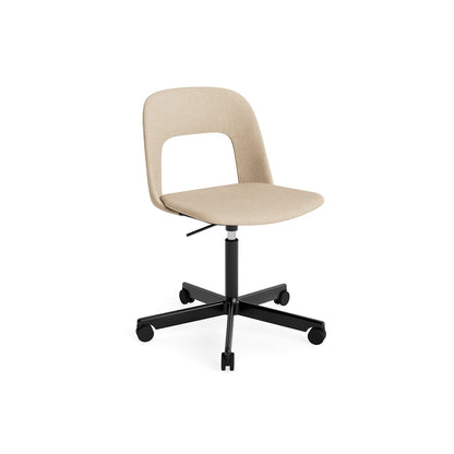 Layout Chair Full Upholstered - 5 Star Swivel Base (144) by HAY - Black Aluminium / Metaphor 035