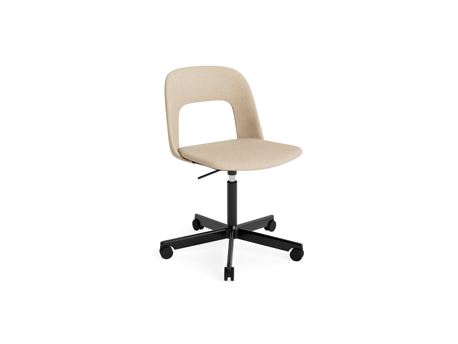 Layout Chair Full Upholstered - 5 Star Swivel Base (144) by HAY - Black Aluminium / Metaphor 035