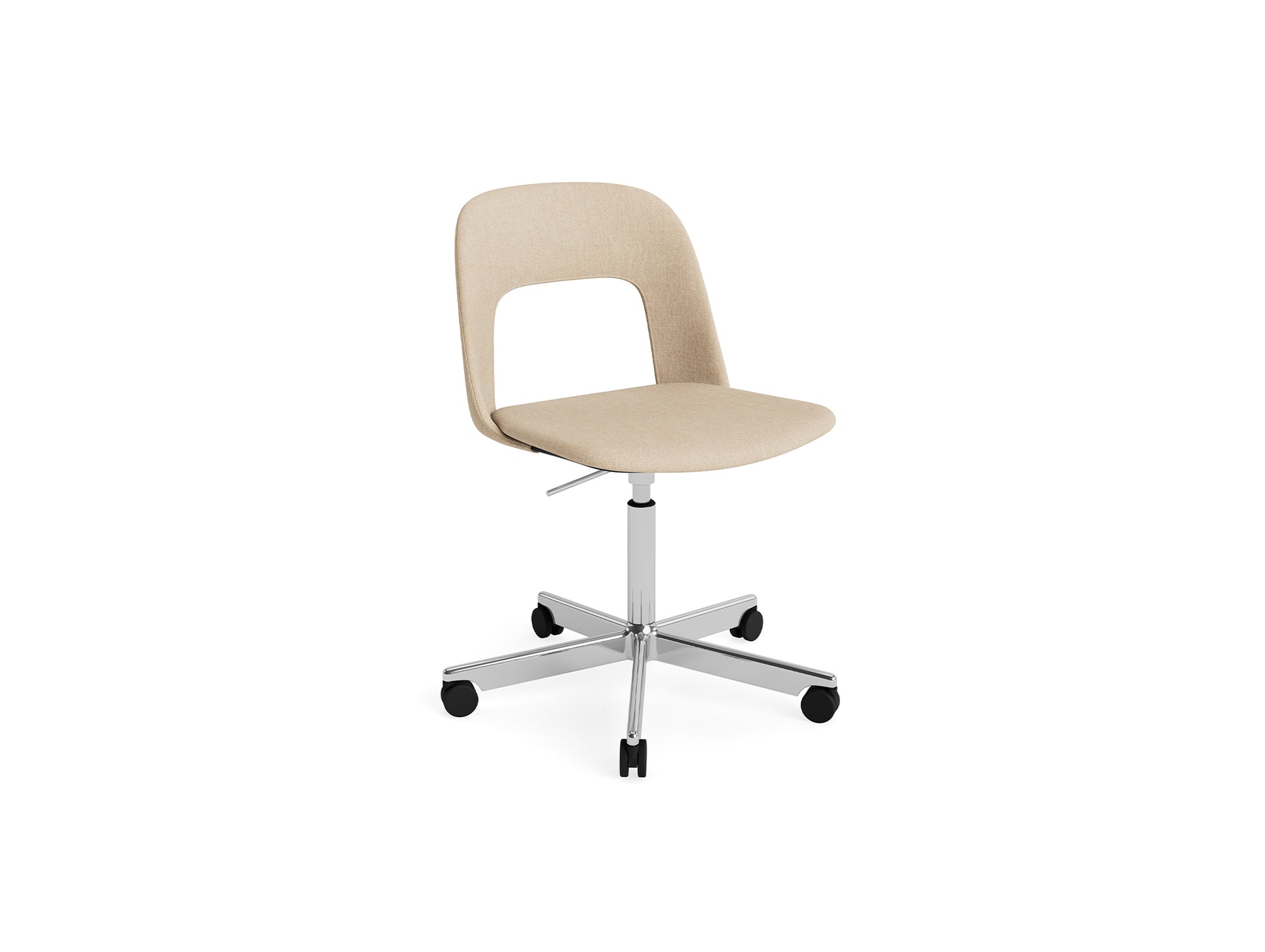 Layout Chair Full Upholstered - 5 Star Swivel Base (144) by HAY - Polished Aluminium / Metaphor 035