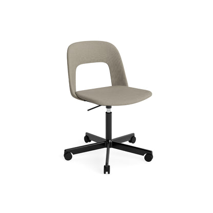 Layout Chair Full Upholstered - 5 Star Swivel Base (144) by HAY - Black Aluminium / Naveli 133
