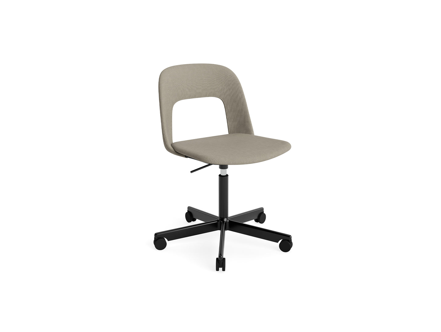 Layout Chair Full Upholstered - 5 Star Swivel Base (144) by HAY - Black Aluminium / Naveli 133