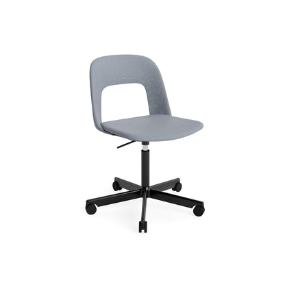 Layout Chair Full Upholstered - 5 Star Swivel Base (144) by HAY - Black Aluminium / Naveli 143