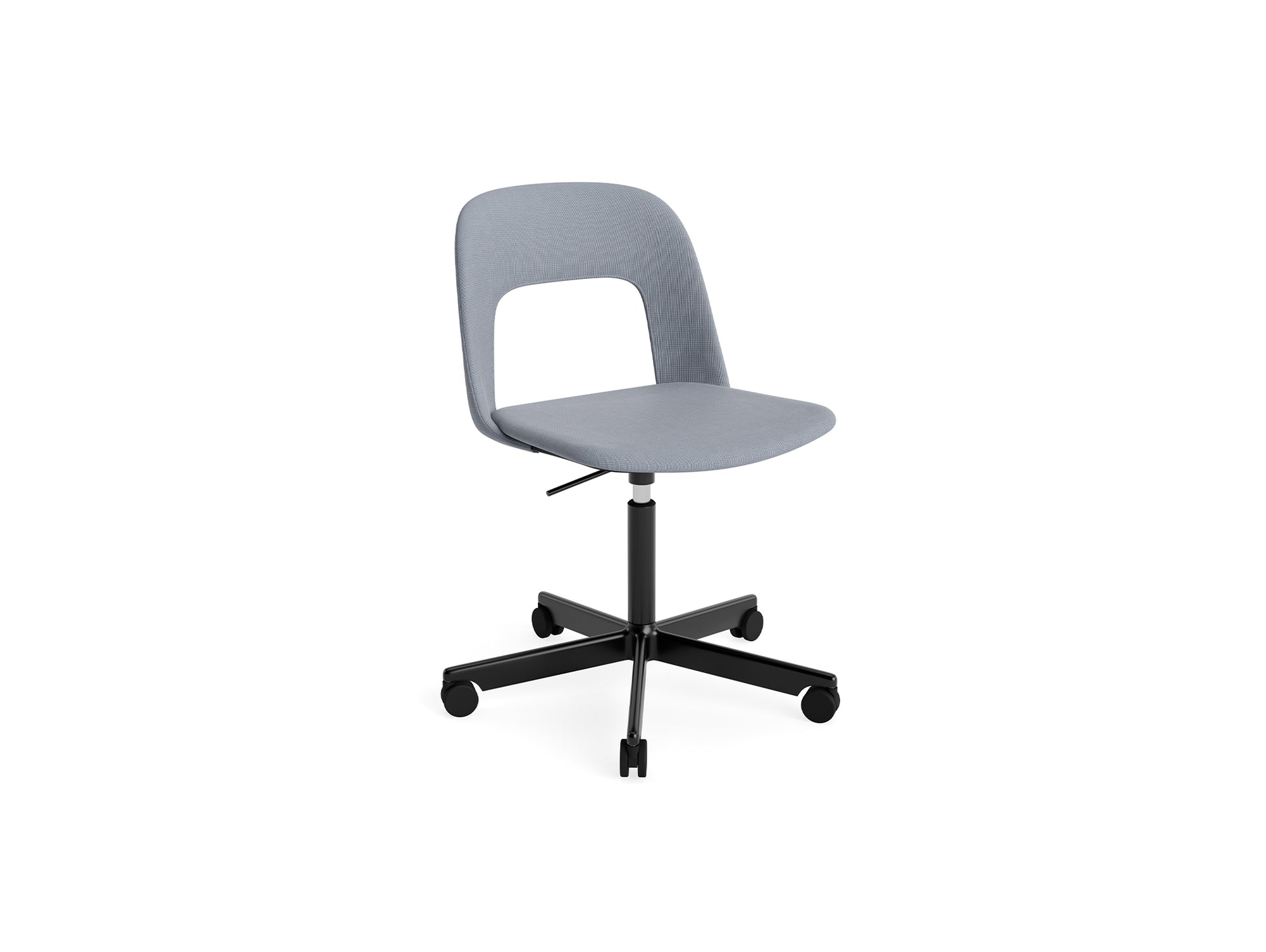 Layout Chair Full Upholstered - 5 Star Swivel Base (144) by HAY - Black Aluminium / Naveli 143