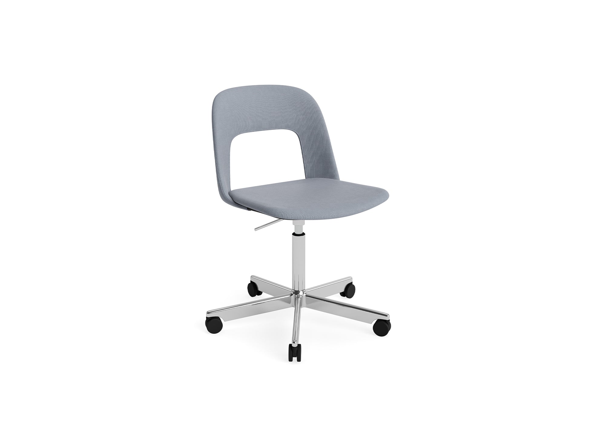 Layout Chair Full Upholstered - 5 Star Swivel Base (144) by HAY - Polished Aluminium / Naveli 143