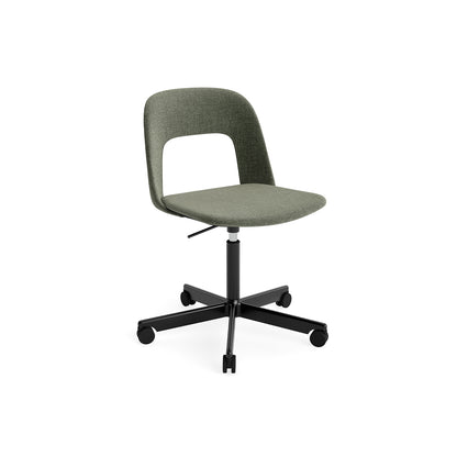 Layout Chair Full Upholstered - 5 Star Swivel Base (144) by HAY - Black Aluminium / Overlap 011
