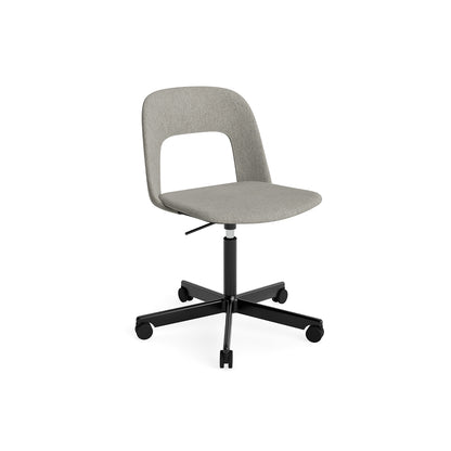 Layout Chair Full Upholstered - 5 Star Swivel Base (144) by HAY - Black Aluminium / Turf Light Grey