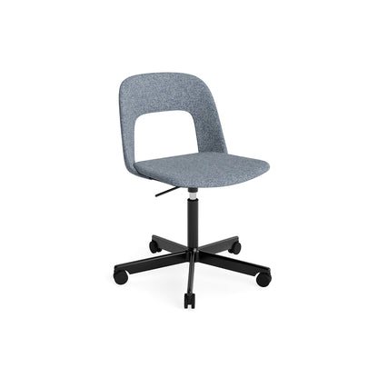 Layout Chair Full Upholstered - 5 Star Swivel Base (144) by HAY - Black Aluminium / Vanir 733