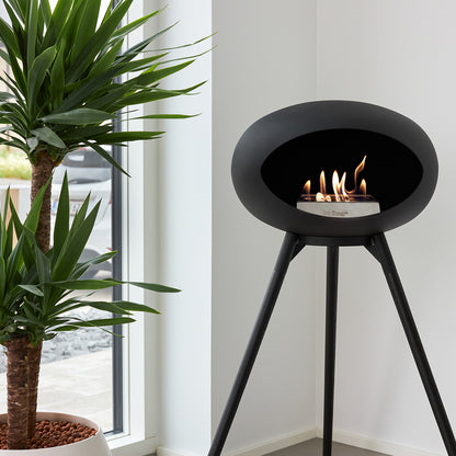 Ground High Fireplace by Le Feu - Black Dome / Black Bowl / Black Oak Base