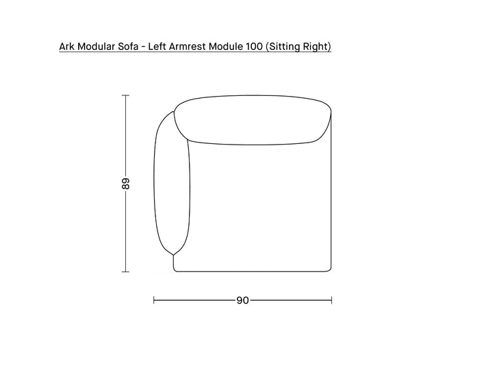 Ark Modular Sofa - Individual Modules by Normann Copenhagen / Left Armrest Module 100 (Sitting Right)