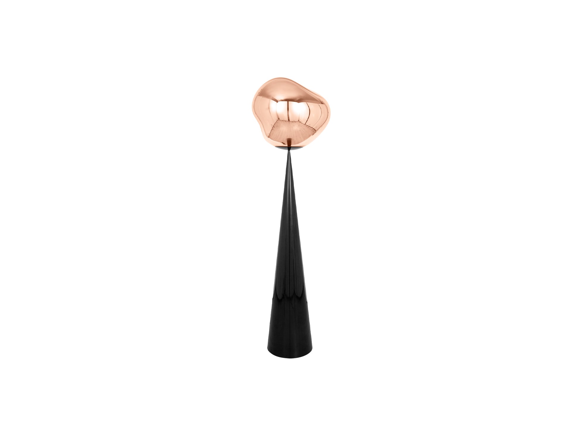 Melt LED Cone Fat Floor Lamp by Tom Dixon - Black Cone / Copper