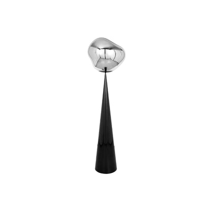 Melt LED Cone Fat Floor Lamp by Tom Dixon - Black Cone / Silver