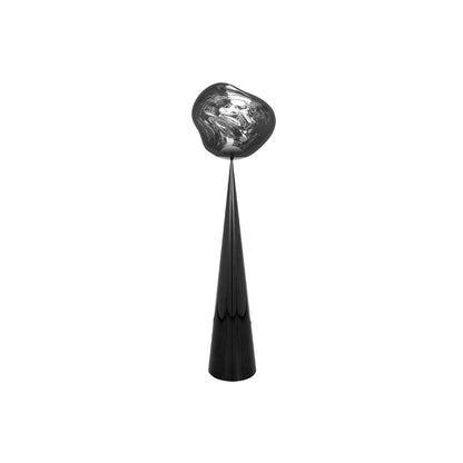 Melt LED Cone Fat Floor Lamp by Tom Dixon - Black Cone / Silver