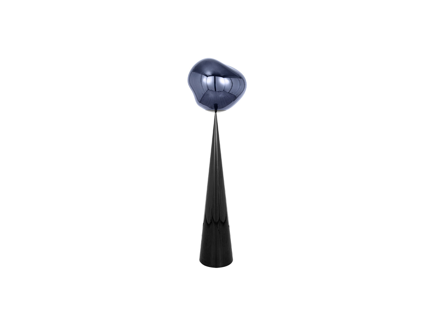 Melt LED Cone Fat Floor Lamp by Tom Dixon - Black Cone / Smoke