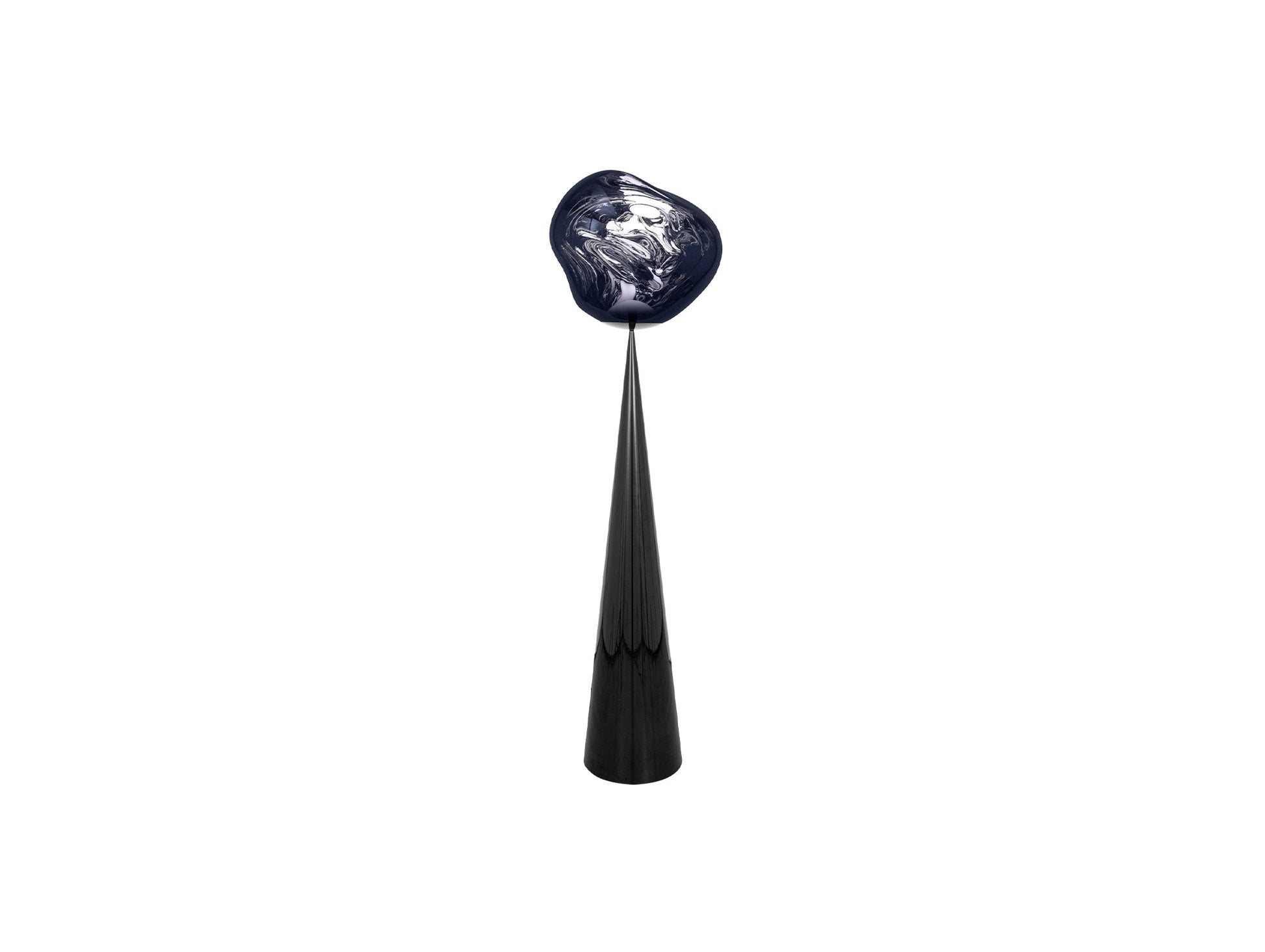 Melt LED Cone Fat Floor Lamp by Tom Dixon - Black Cone / Smoke