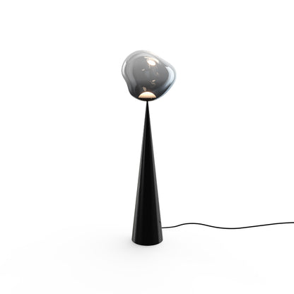 Melt LED Cone Fat Floor Lamp by Tom Dixon - Black Cone / Nickel