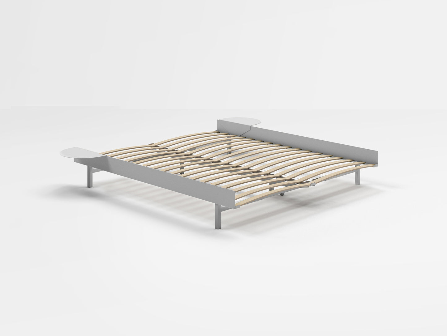 Moebe Bed 90 - 180 cm (Low) - Stainless Steel