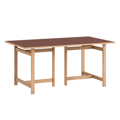 Rectangular Dining Table (Linoleum Tabletop) by Moebe - Length: 160 cm / Burgundy
