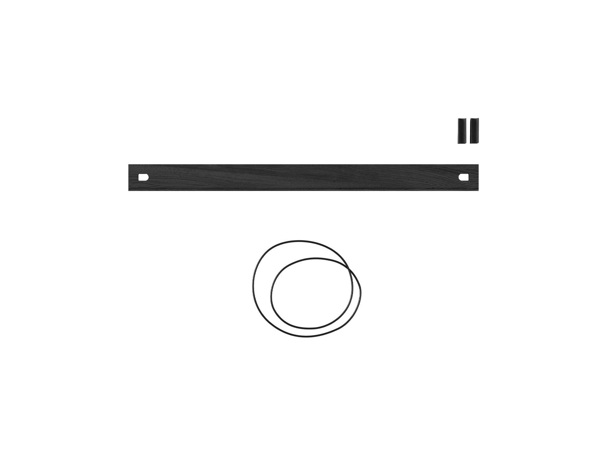 Magazine Shelf 85 x 7 cm (Includes 2 wedges and 1 rubber band) / Black Oak