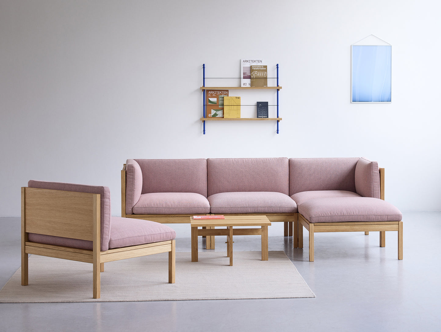 3-Seater Sofa with Chaise Longue by Moebe - Re-wool 648