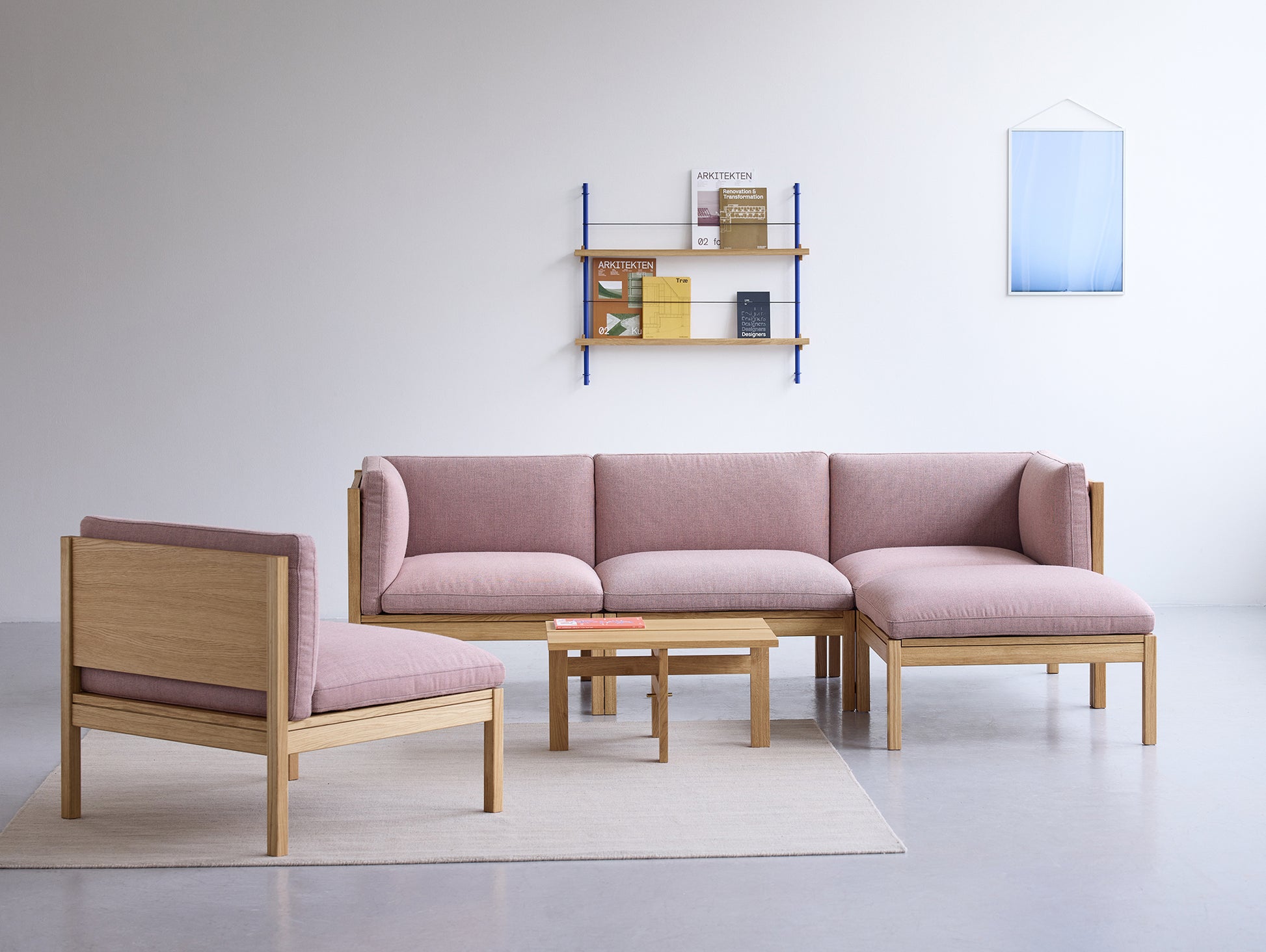 3-Seater Sofa with Chaise Longue by Moebe - Re-wool 648