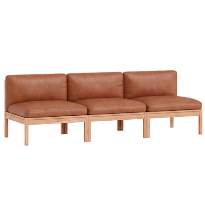 3-Seater Sofa Without Armrest by Moebe - Cognac Leather