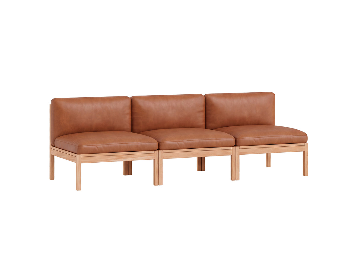 3-Seater Sofa Without Armrest by Moebe - Cognac Leather