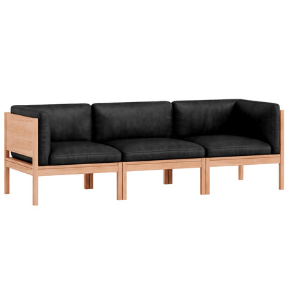 Modular 3-Seater Sofa by Moebe - Black Leather