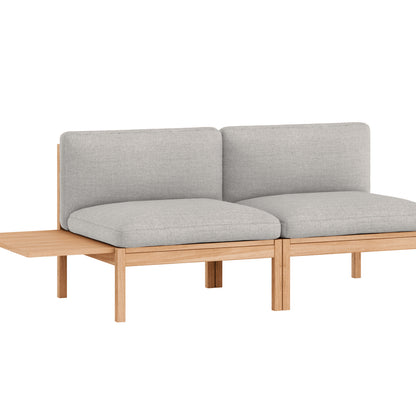 Modular 2-Seater Sofa Without Armrest with 1 Side Table by Moebe - Autumn 101