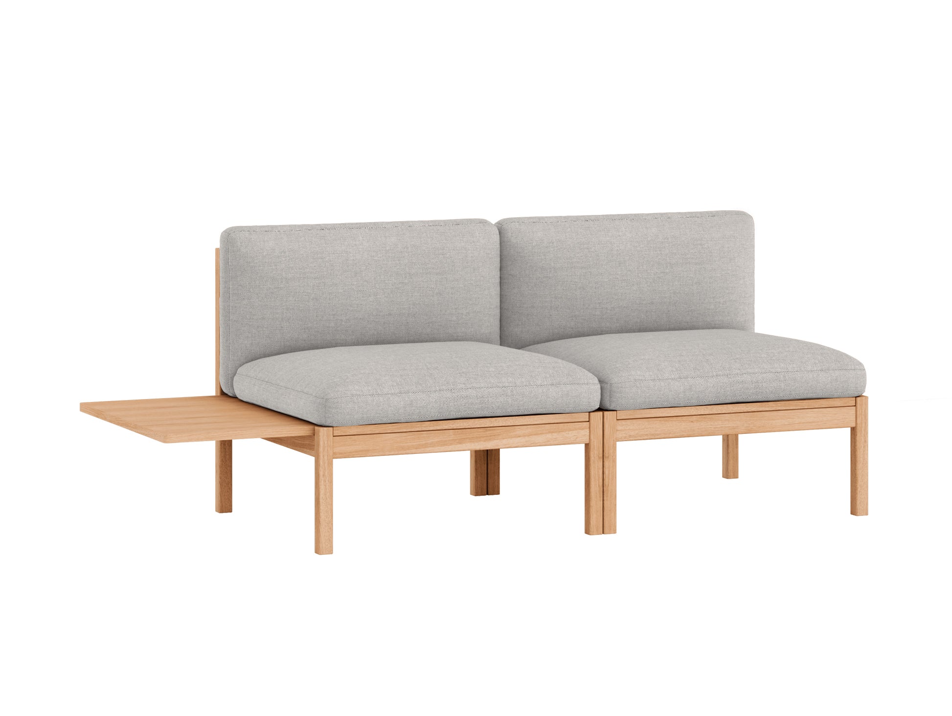 Modular 2-Seater Sofa Without Armrest with 1 Side Table by Moebe - Autumn 101