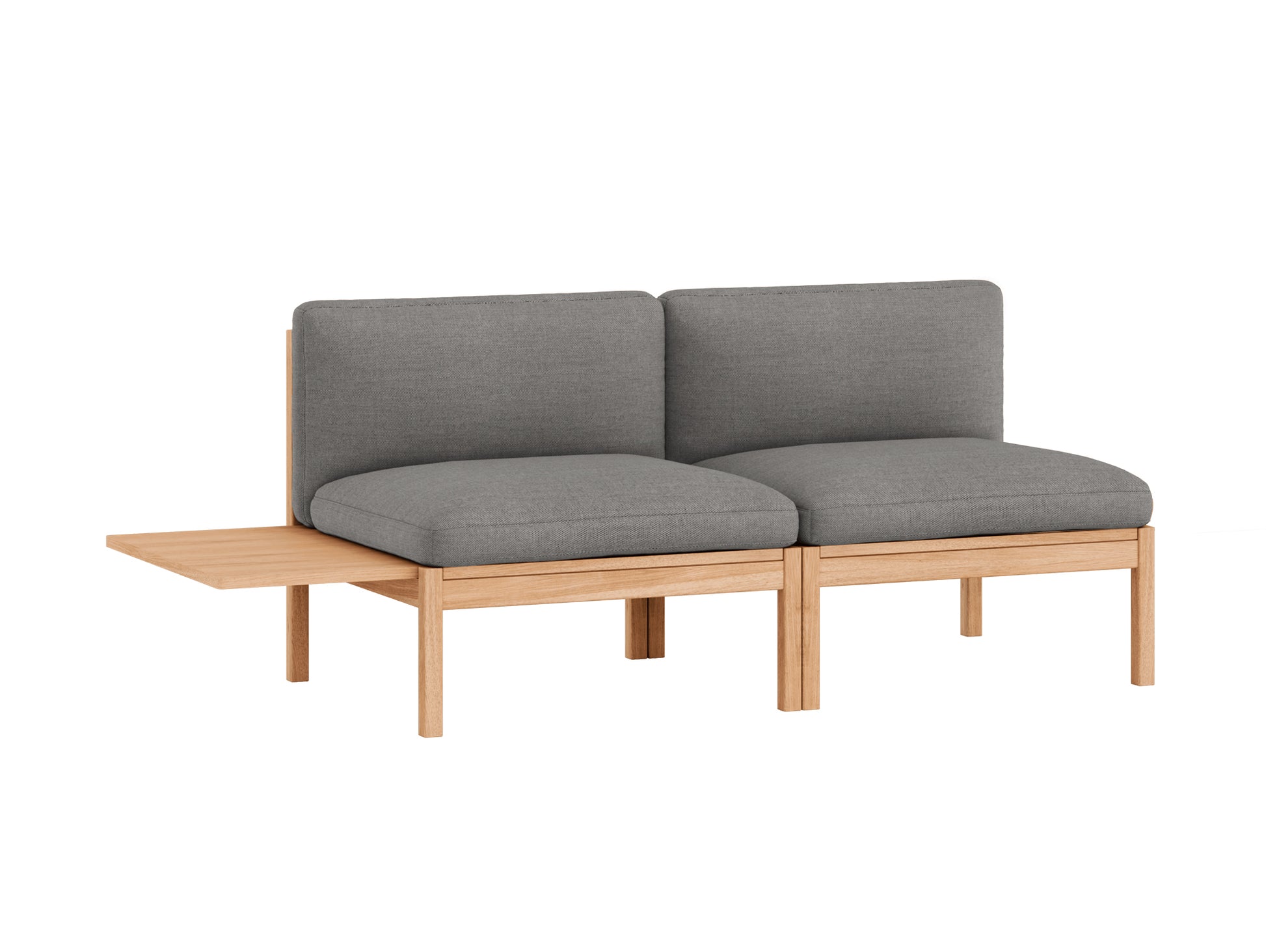 Modular 2-Seater Sofa Without Armrest with 1 Side Table by Moebe - Autumn 131