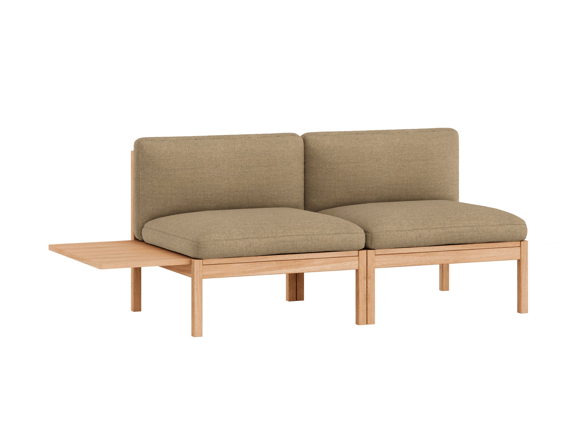 Modular 2-Seater Sofa Without Armrest with 1 Side Table by Moebe - Autumn 221