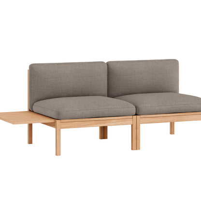 Modular 2-Seater Sofa Without Armrest with 1 Side Table by Moebe - Autumn 331