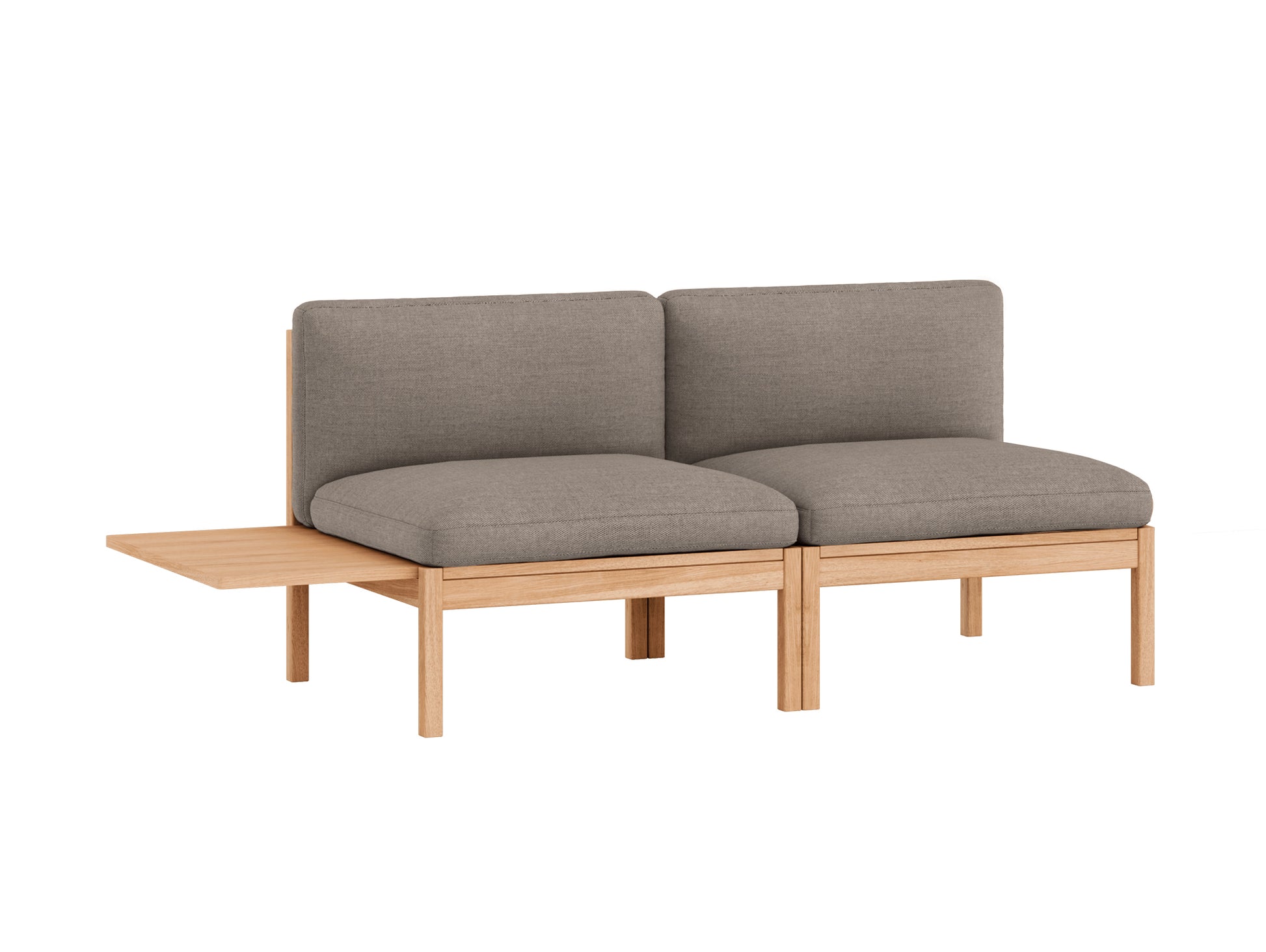 Modular 2-Seater Sofa Without Armrest with 1 Side Table by Moebe - Autumn 331