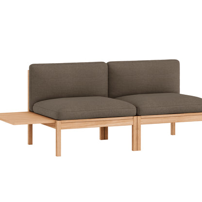 Modular 2-Seater Sofa Without Armrest with 1 Side Table by Moebe - Autumn 361