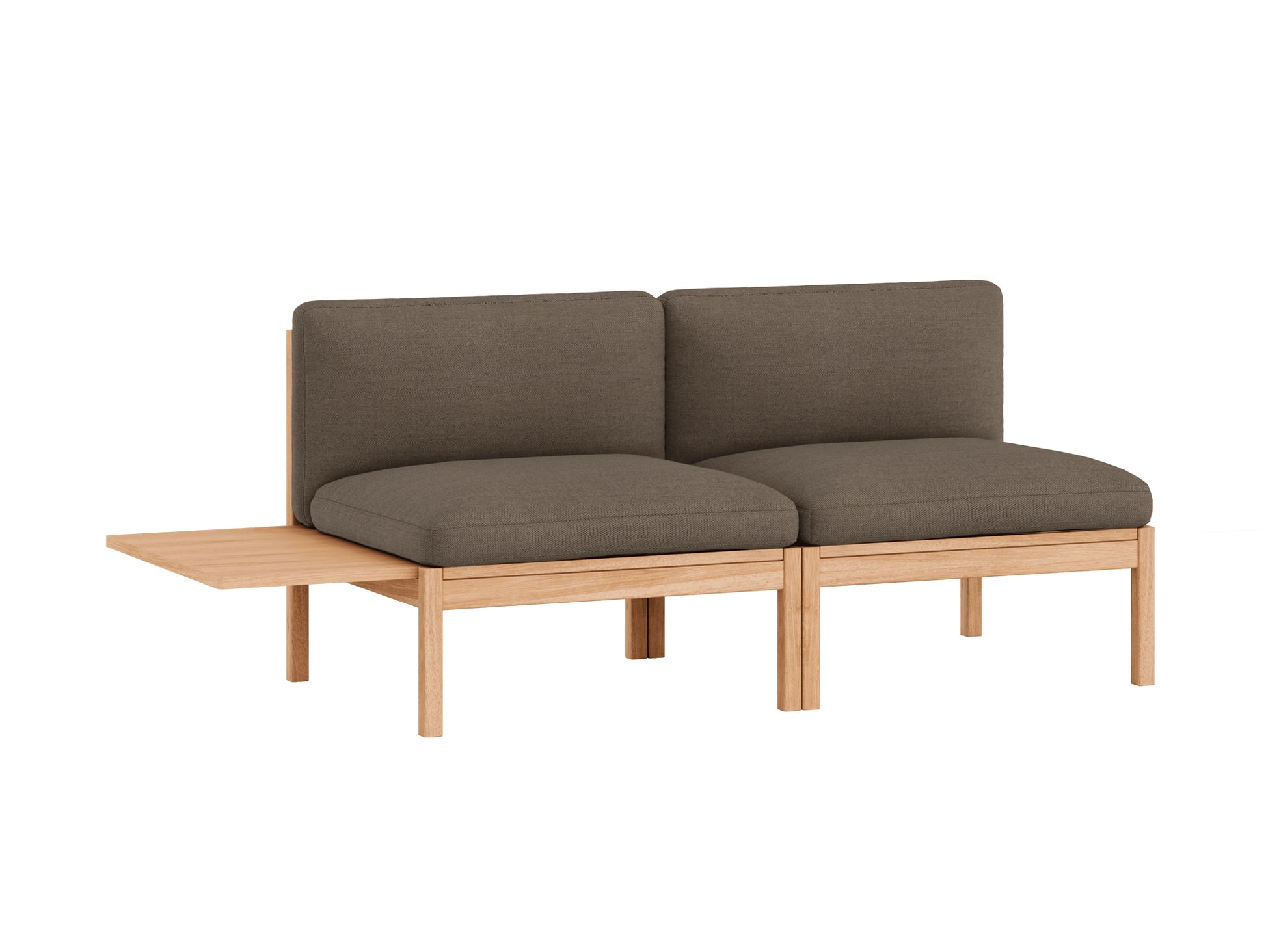 Modular 2-Seater Sofa Without Armrest with 1 Side Table by Moebe - Autumn 361