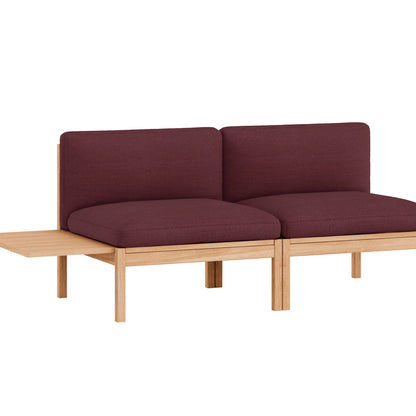 Modular 2-Seater Sofa Without Armrest with 1 Side Table by Moebe - Autumn 681
