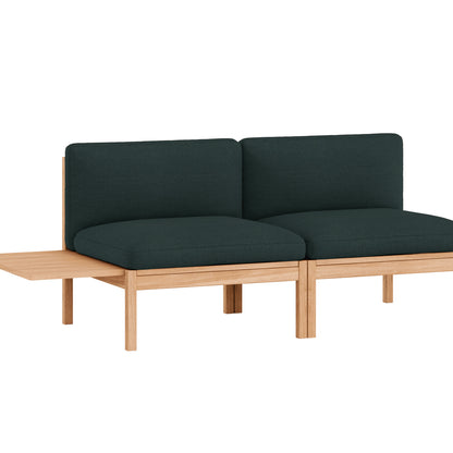 Modular 2-Seater Sofa Without Armrest with 1 Side Table by Moebe - Autumn 971