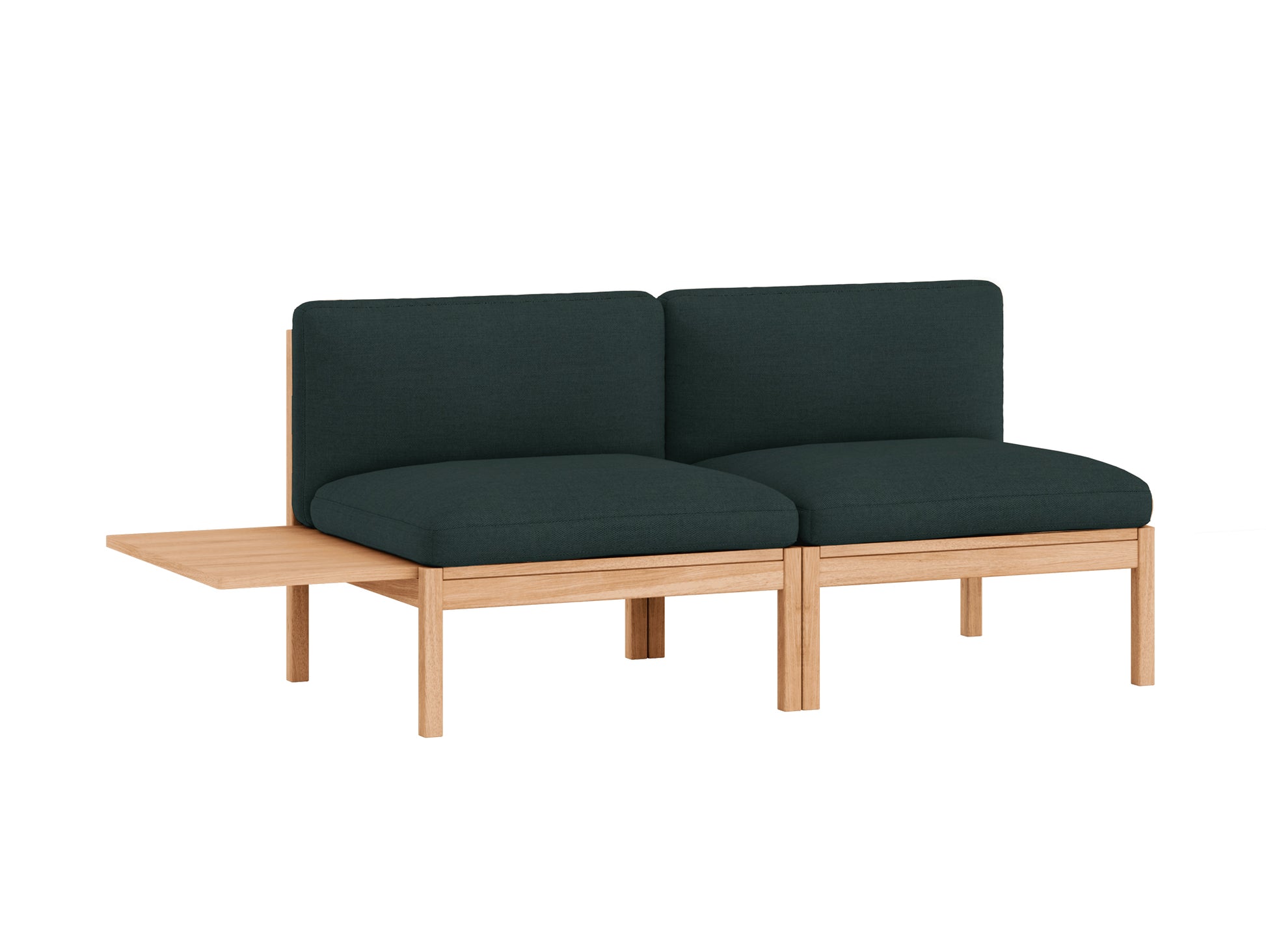 Modular 2-Seater Sofa Without Armrest with 1 Side Table by Moebe - Autumn 971