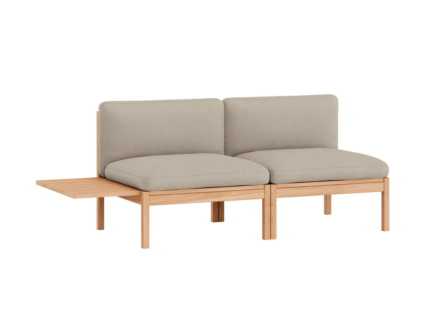 Modular 2-Seater Sofa Without Armrest with 1 Side Table by Moebe - Field 2 233