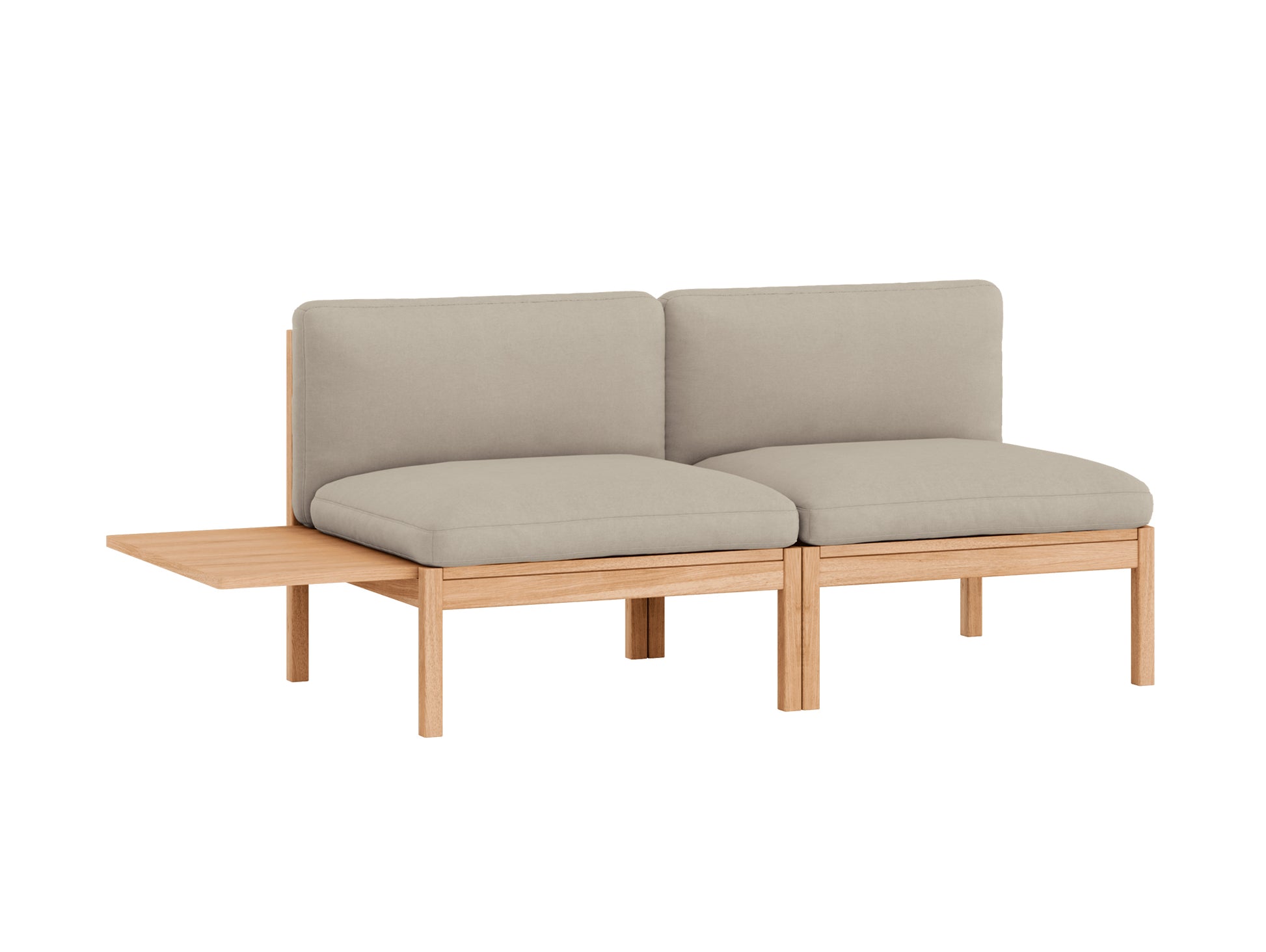 Modular 2-Seater Sofa Without Armrest with 1 Side Table by Moebe - Field 2 233