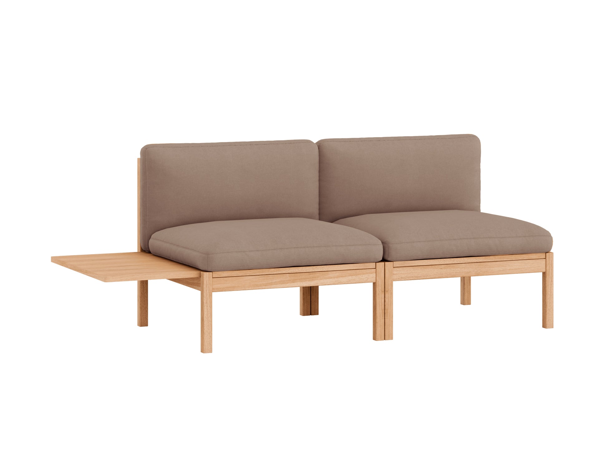 Modular 2-Seater Sofa Without Armrest with 1 Side Table by Moebe - Field 2 343