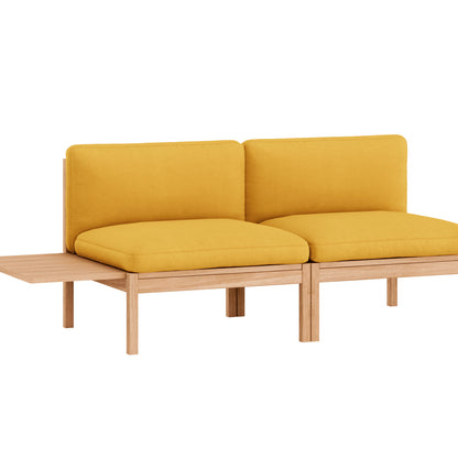 Modular 2-Seater Sofa Without Armrest with 1 Side Table by Moebe - Field 2 463
