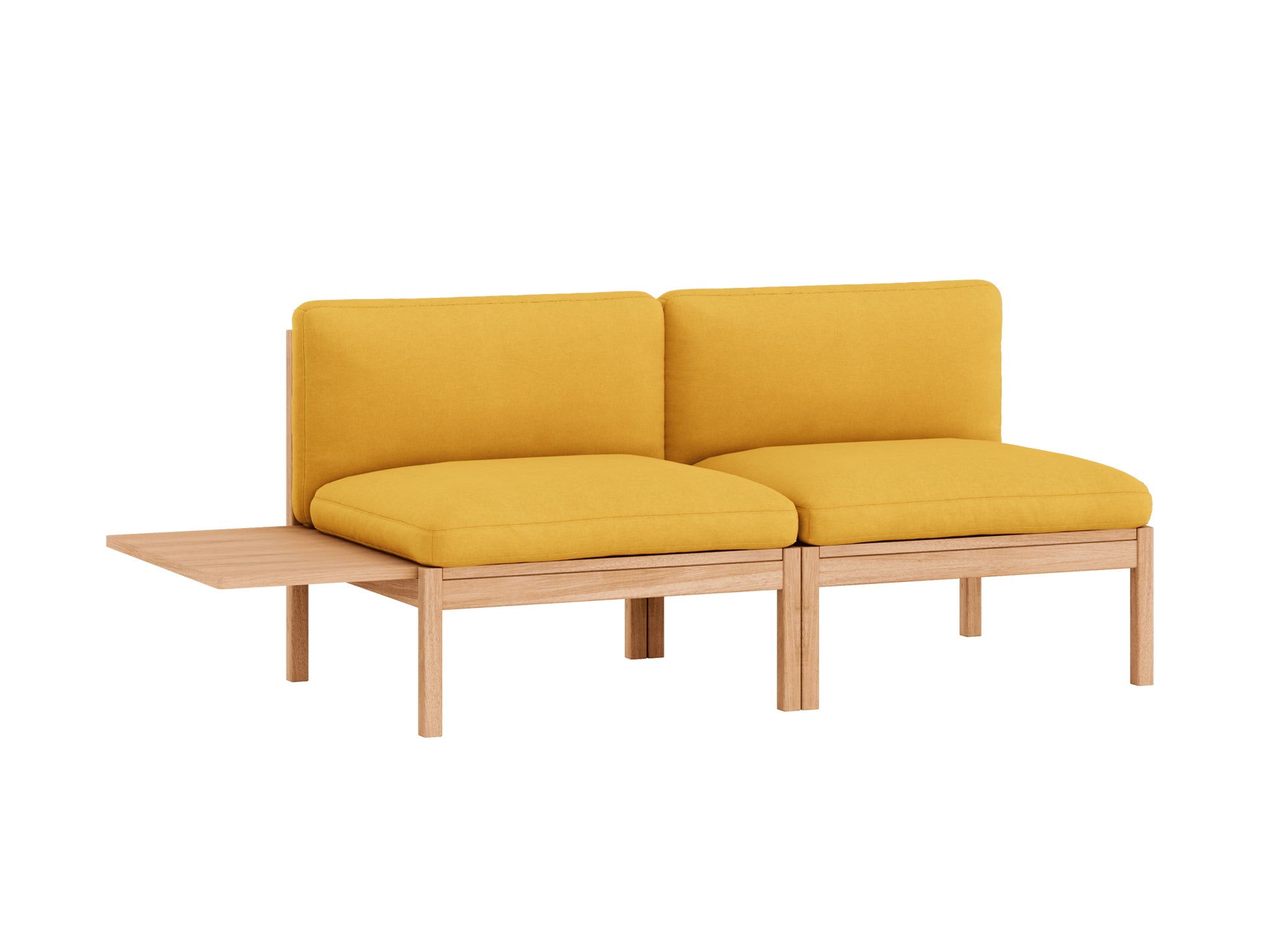 Modular 2-Seater Sofa Without Armrest with 1 Side Table by Moebe - Field 2 463