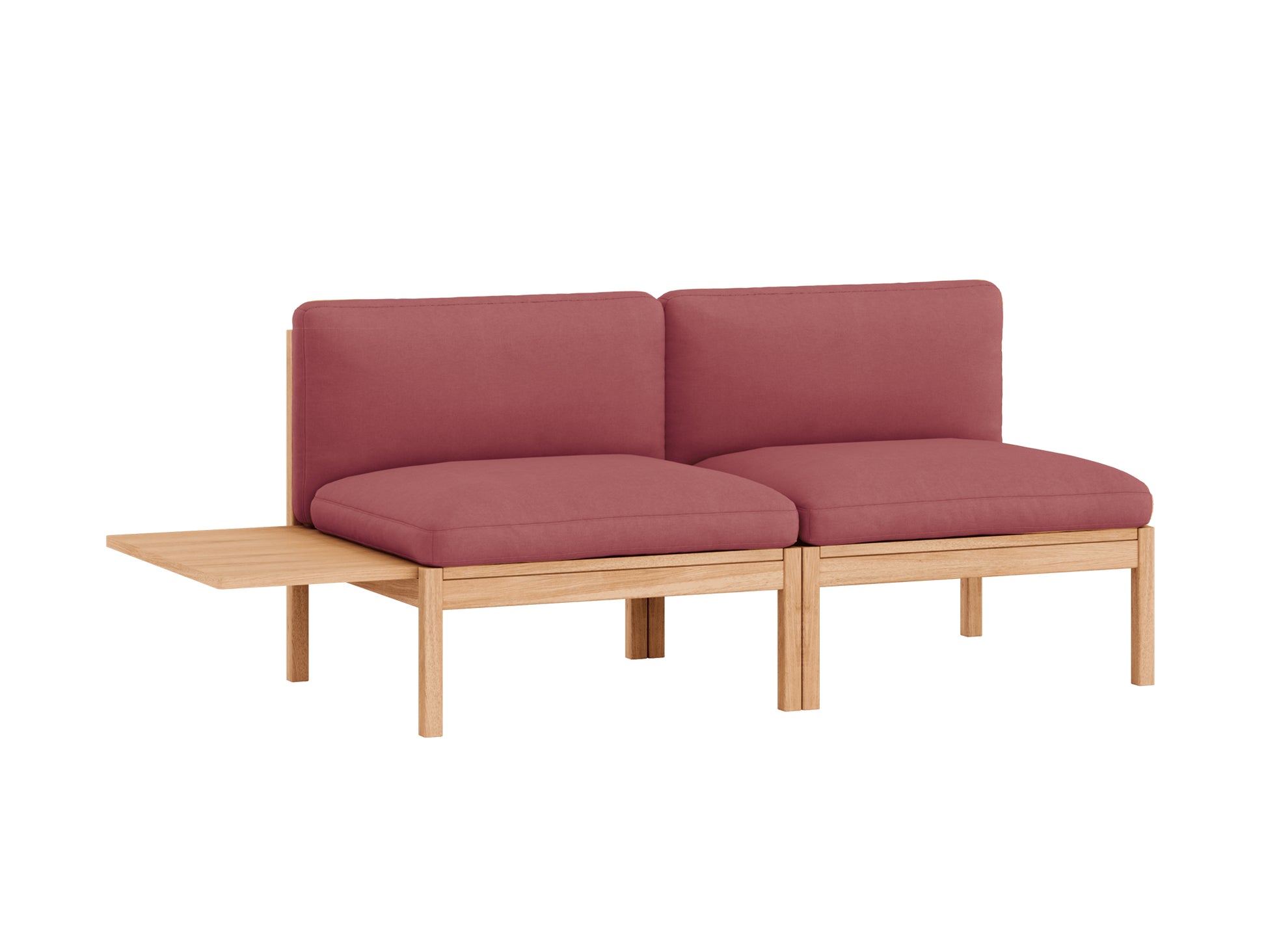 Modular 2-Seater Sofa Without Armrest with 1 Side Table by Moebe - Field 2 643