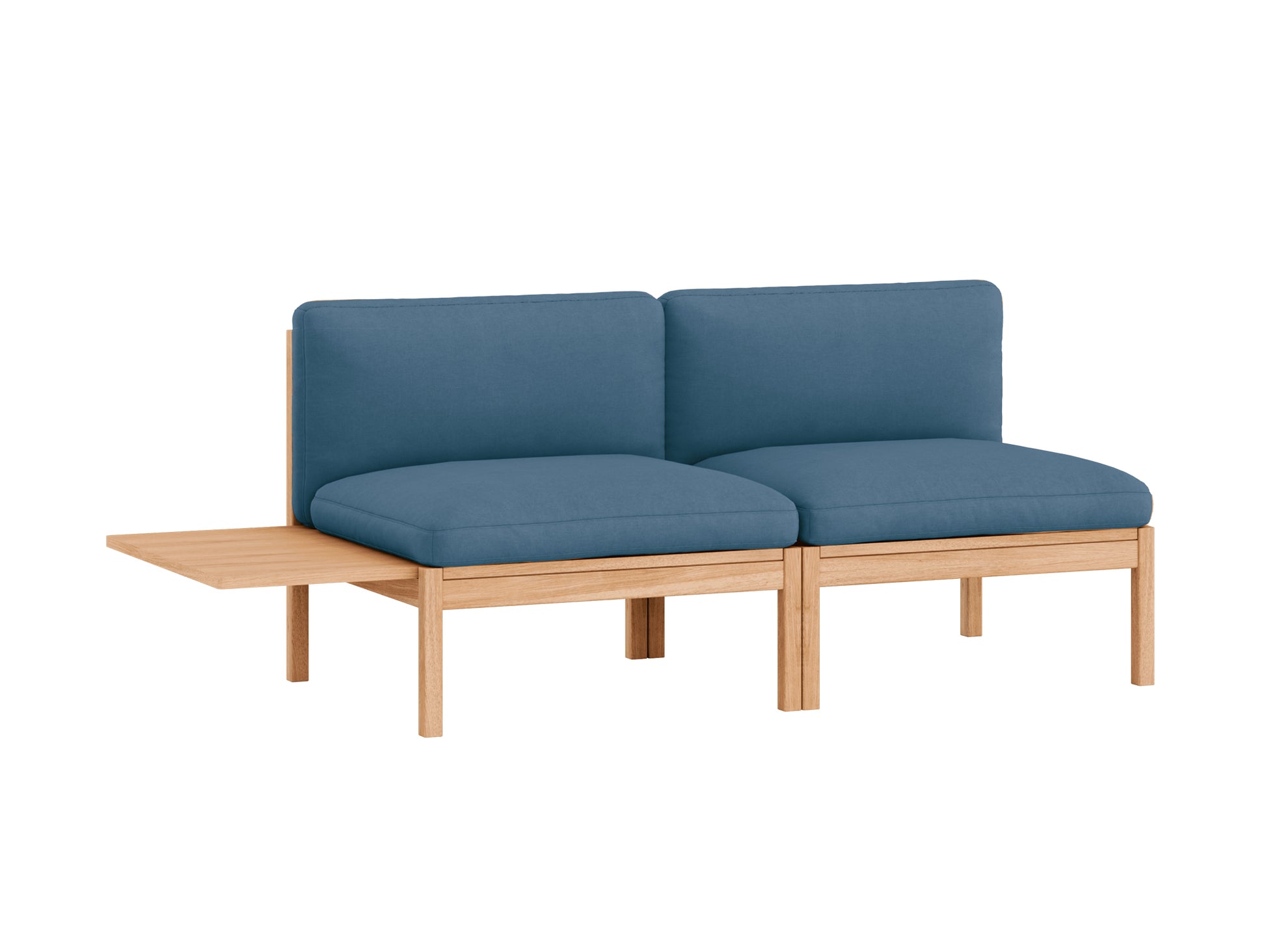 Modular 2-Seater Sofa Without Armrest with 1 Side Table by Moebe - Field 2  733